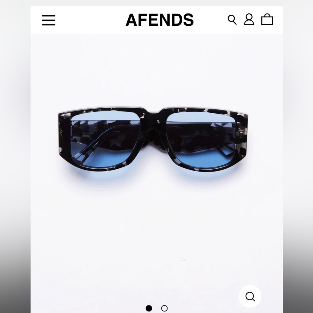 AFENDS NWT Sherbert Sunglasses- black shell frame, blue lenses